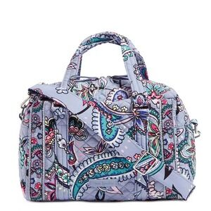 VERA BRADLEY Iconic 100 Handbag Makani Paisley Lavender Multi Floral Crossbody